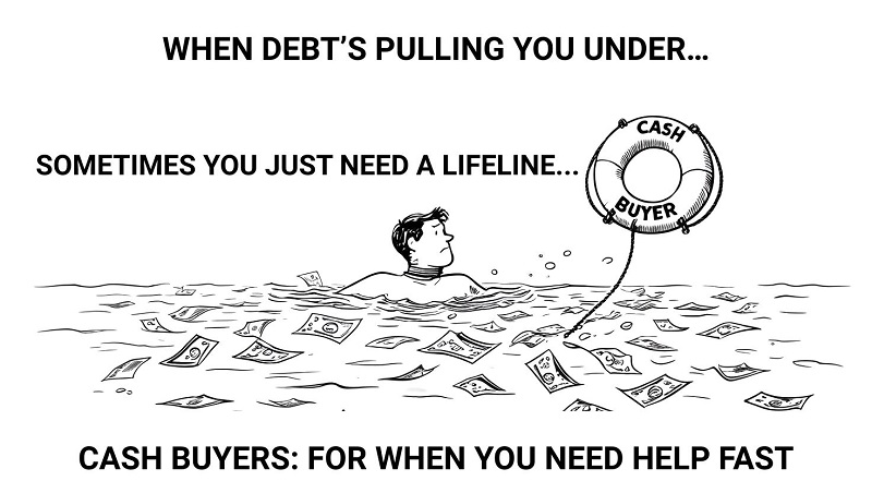 Cash buyers helping a homeowner drowning in debt