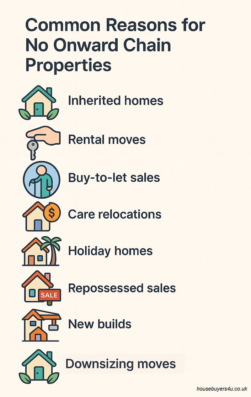 Common reasons for no onward chain properties