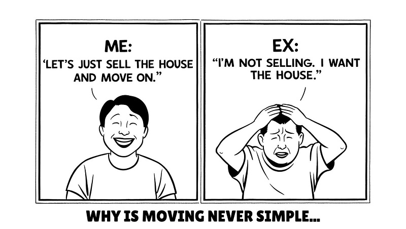 Why is moving never simple during divorce